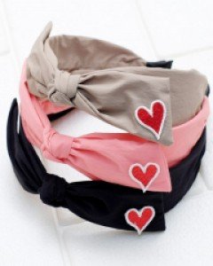 무지 하트 빅리본 여아 반다나 머리띠 유아 머리띠 아동 밴드