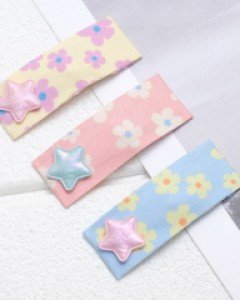 별 플라워 여아 똑딱핀 유아 머리핀 아동 헤어핀 아기똑핀