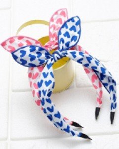 비비드 하트 바니 머리띠 포인트 헤어밴드