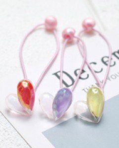 하트 크리스탈 유아 머리끈(한쌍) 아동 여아 머리방울 초등 헤어끈