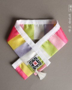 색동자수 한복케이프 (핑크)