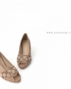 s2897/[수제화]리본 망사 오픈토힐