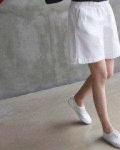 27062/루즈핏 밴딩 면반바지