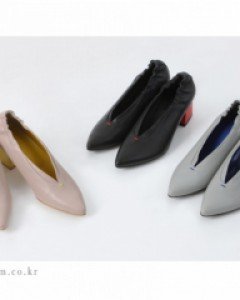 s4641/[수제화]뒷밴딩 배색 미들힐