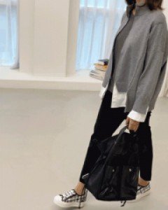 35515/[울10%]레이어드셔츠 니트집업자켓