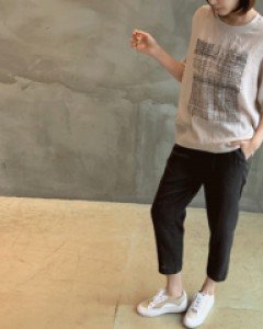 36830/포인트나염 린넨혼방 블라우스