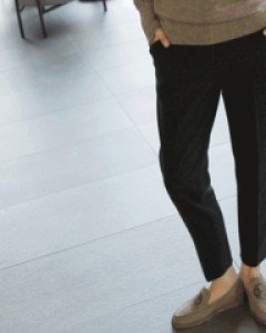 [20%세일]38600/겉기모 슬림 모직팬츠