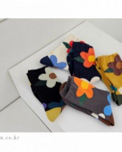 h927/빅플라워 패턴 양말