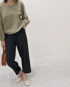 [10%세일]47776/레터링패턴 밑단밴딩 블라우스