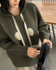 48046/스마일 루즈핏 후드니트