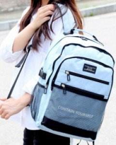 매쉬 그물 포켓 캐주얼 여행 책가방 백팩 K76639