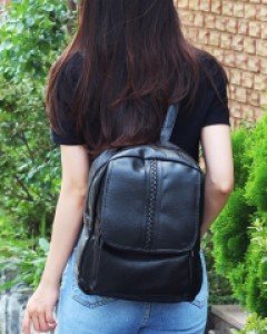 블랙 미니 지퍼 백팩 K30773