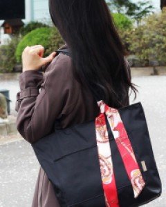 가벼운 국산 블랙 쇼퍼 지퍼 숄더백 K22996