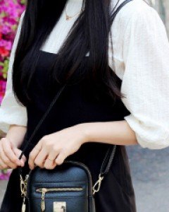 검은색 미니 포켓 스마트폰 크로스백 K32200