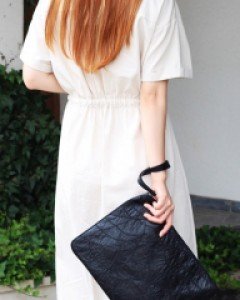 스퀘어 블랙 클러치백 K71730