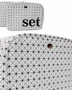 애나멜 기하학 무늬 반짝이 패턴 스퀘어 멀티 파우치 세트 PUB102