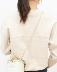 블랙 아이보리 퀼팅 미니 체인 크로스백 K22612