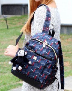 로젠 가벼운 발수 지퍼 패턴 무늬 백팩 GC2055