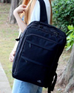 검은색 매쉬 포켓 학생 책가방 여행 백팩 B13609