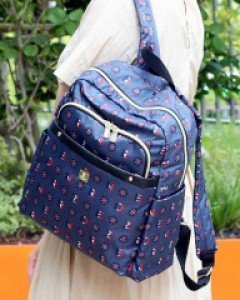 가벼운 발수 라운드 패턴 백팩 GC2095