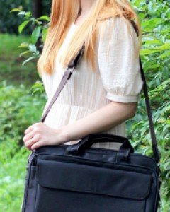 확장형 검은색 노트북 서류가방 크로스백 A11068