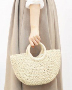 반달 라운드 라탄 미니 토트백 G11321