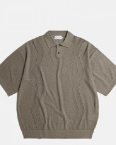 Z Pattern Knitted Polo Shirts Dust