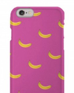 몬스퍼 바나나패턴 핑크 슬림하드 폰케이스 주문제작 (전기종)