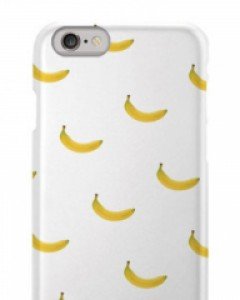 몬스퍼 바나나패턴 화이트 커플 슬림하드 폰케이스 주문제작 (전기종)