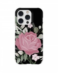 IL FLW018 블랙 플라워패턴 핸드폰케이스 일러스트 디자인