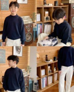 베이직 코튼반폴라니트