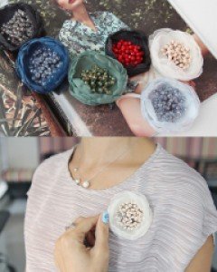 [6Y-BR020] 큐빅쉬폰브로치