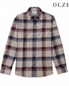 [올젠] 컬러배색 기모 체크셔츠(ZRW4WC1204)  Only 115 size