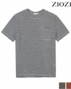 [지오지아] 린넨 스트라이프 포켓 반팔티셔츠 II (ADY2TR1921)