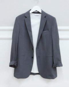 [ANDZ by ZIOZIA] 스트라이프 조직 저지 자켓 II GR (BLX2KG1054_GR)