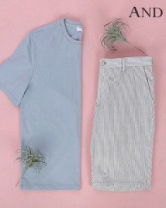 [ANDZ by ZIOZIA] 은은한 광택감의 데일리 라운드 티셔츠(BLX2TR1001)
