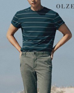 [올젠] 핀스트라이프 라운드 티셔츠 (ZOZ2TR1324)
