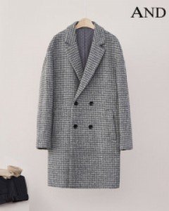 [S][ANDZ] [GR/100] 하운드투스 모직 더블코트 (BZX4CB1110)