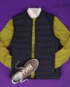 [Only 90size][OLZEN] 이중넥 구스 경량 패딩 조끼 (ZOZ4VP1302)