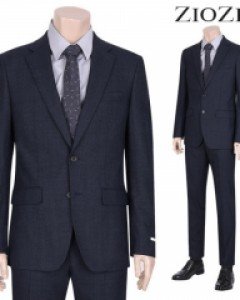 [지오지아] 네이비 글렌체크 조직 정장세트 I (ABY4SB1203_ABY4SP1203_NV)