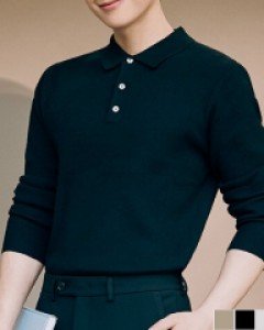 [Only 110size][ANDZ by ZIOZIA] 플랫 캐시미어 혼방 풀오버 카라 니트 (BZA3ET1101)