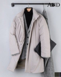 [ANDZ by ZIOZIA] [4U단독] 구스다운 하이넥 패딩코트 (BLA4CP1501)