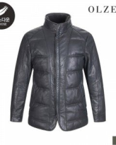 [올젠][LAST ONE 100 SIZE]  스탠카라 구스 가죽점퍼 (ZRA4LJ1101)