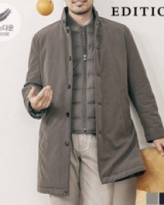 [에디션] [95size]베스트 탈부착 시그니쳐 구스다운 코트 (NEA4CP1602)