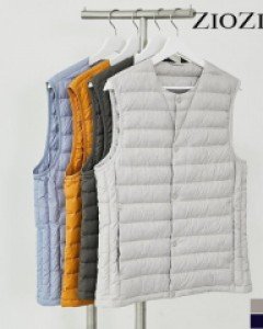 [지오지아] [역시즌] 라운드넥 경량 구스 패딩 베스트 (ABA4VP1101)