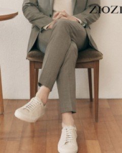 [지오지아] 슬림 베이지 도비패턴 스트레치 정장팬츠 (AAB1SP1301_MBR)