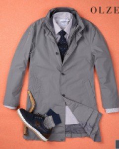 [이월][올젠] 스탠 카라 라이너 탈부착 트렌치 코트 (ZOB1CP1301)