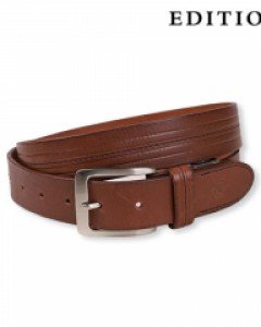 [에디션] 센터 스티치 롤링 포인트 소가죽 벨트 (NEZ5AL1102)