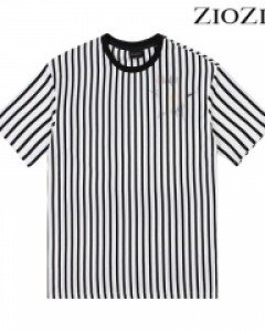 [지오지아] [한정수량] 변형 세로 스트라이프 라운드 티셔츠 (AAZ2TR1103)