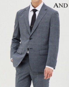 [ANDZ by ZIOZIA] 라이크라 혼방 네이비 체크 정장자켓 (BZA2SB1104)